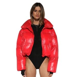 By Dyln Morris Cropped Puffer Red